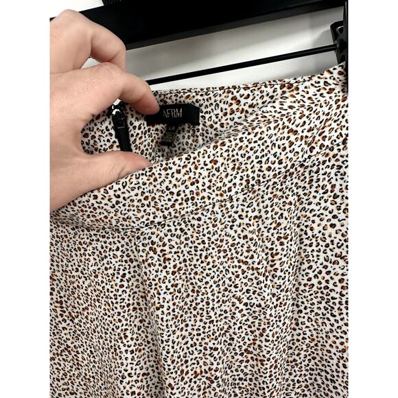 AFRM Leopard Print Wide Leg Pants High Rise Size Large - Picture 3 of 7